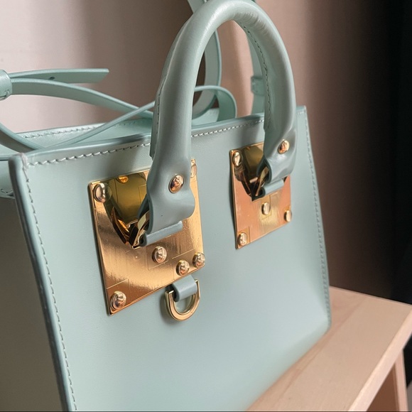 New Never Used Sophie Hulme mini Albion Box Tote - Mint green/Duck Egg - Picture 5 of 6